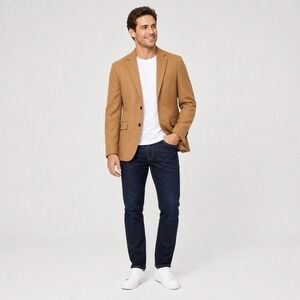 42R Vintage Historical Bahle's Wool Blazer Cricketeer USA Tan Camel Sport Coat
